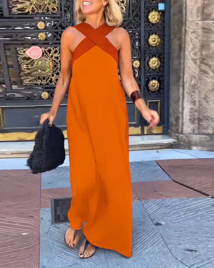 Clara | Cross-Neck Maxi Dress