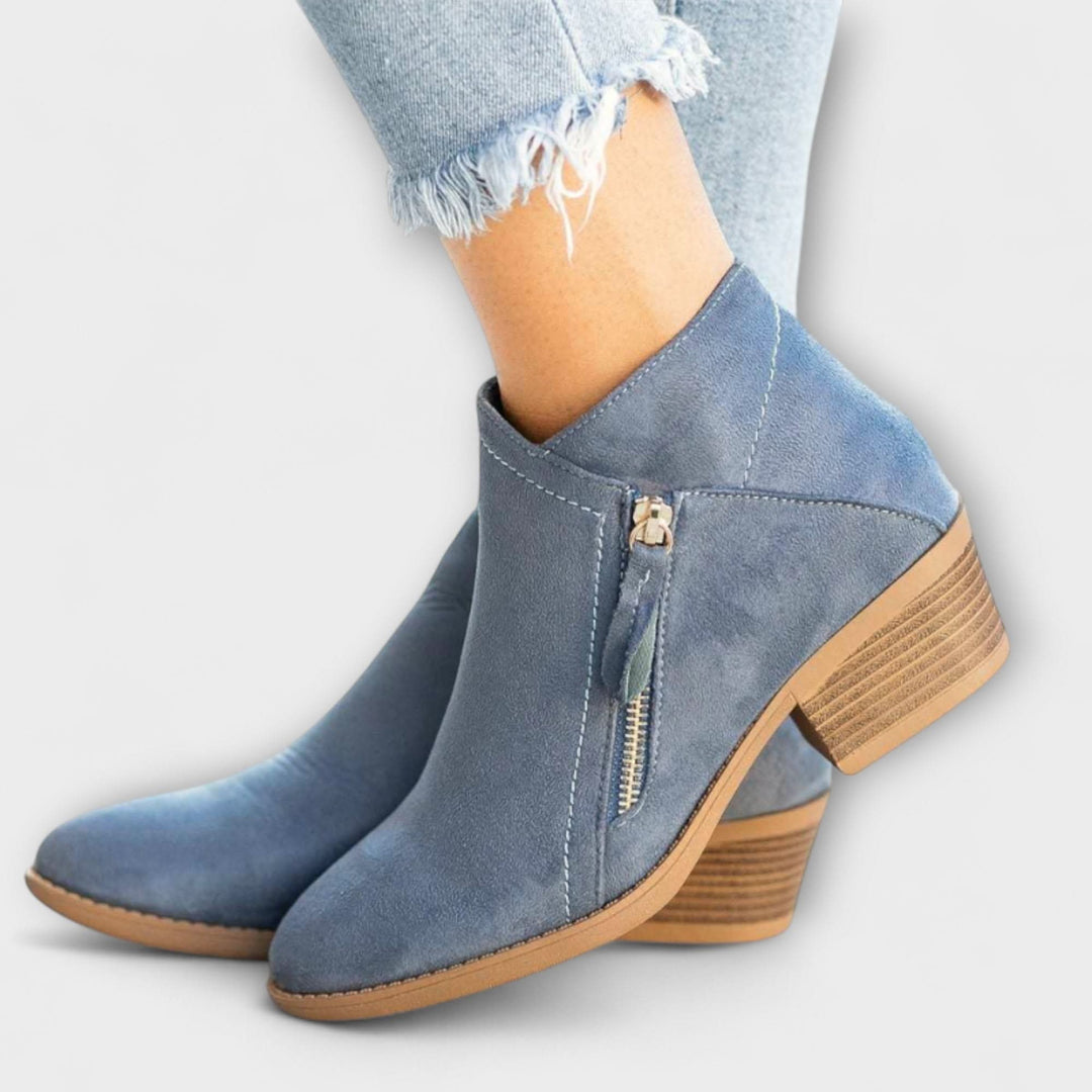 Larisa – Suede Boots with Block Heel