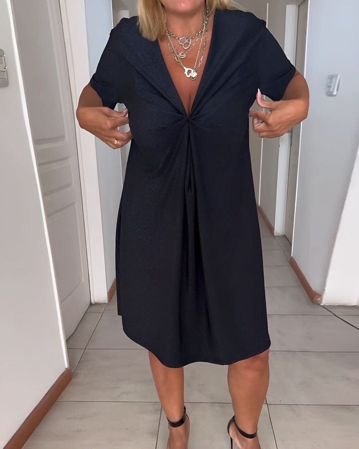 Laurence | Elegant Ruched Dress with V-Neck