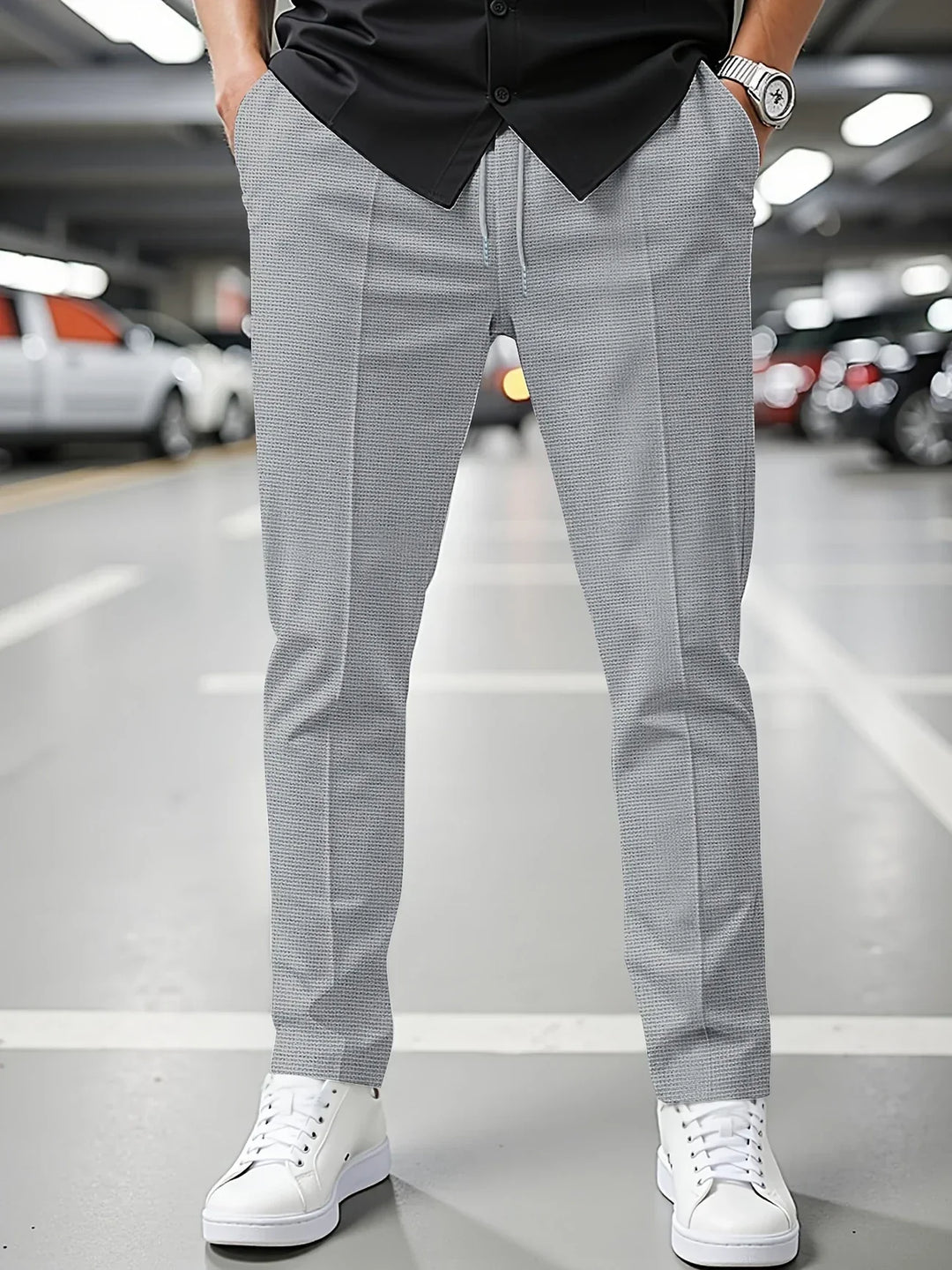 Einar | Men's Trousers with Drawstring Closure and Slim Fit
