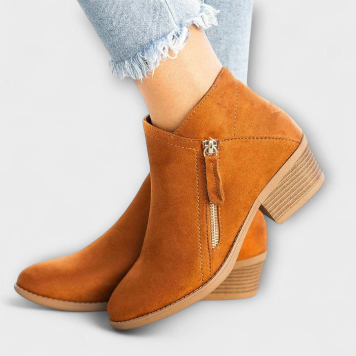 Larisa – Suede Boots with Block Heel