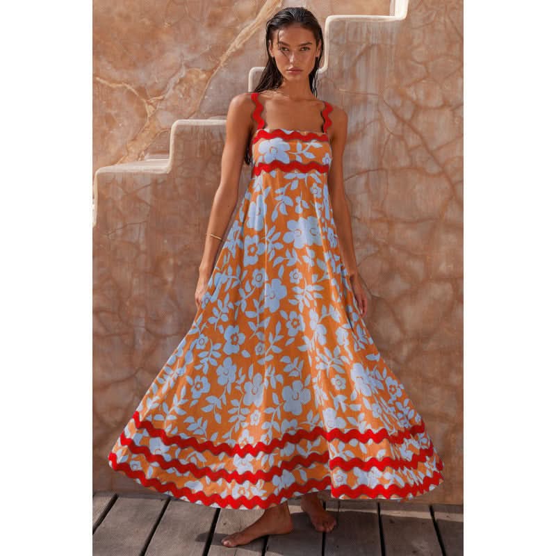 Jovie - Sleeveless Floral Printed Loose Dress