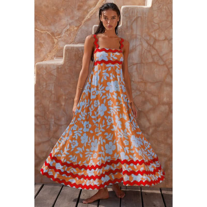 Jovie - Sleeveless Floral Printed Loose Dress