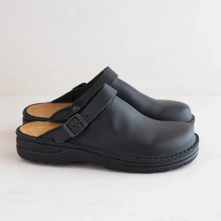 Cody | Brown Leather Slip-On Clogs