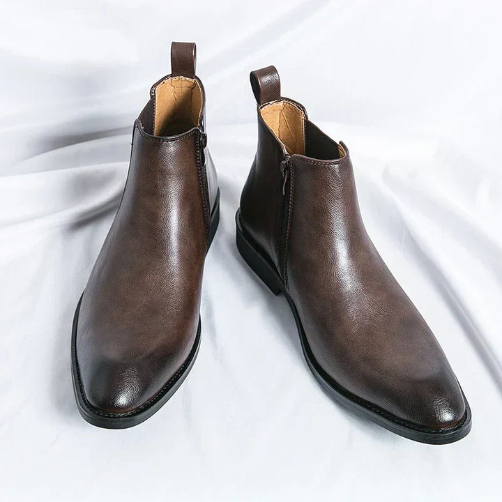 Daniel | Leather Chelsea Boots with Zipper