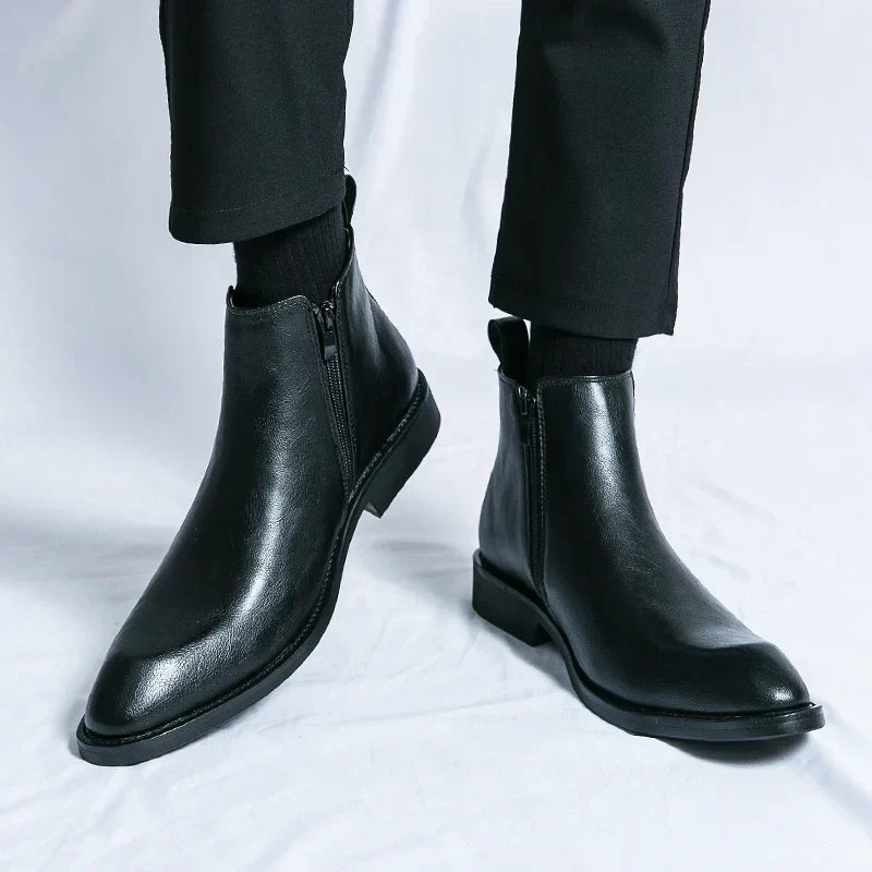 Daniel | Leather Chelsea Boots with Zipper