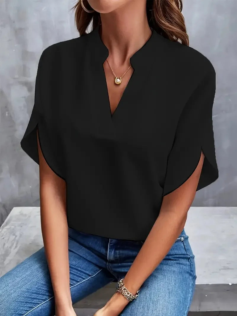 Anne | Stylish V-Neck Flowing Blouse