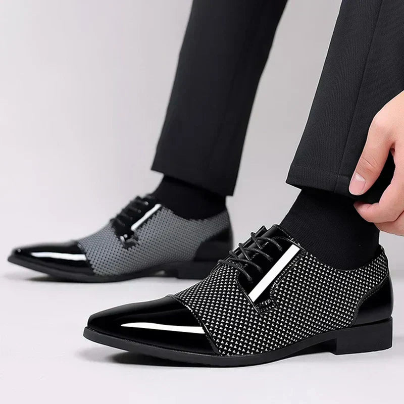 Margrethe | Men's Winter Business Shoes with Glossy Finish