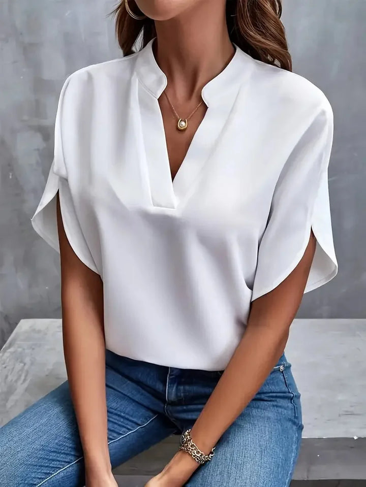 Anne | Stylish V-Neck Flowing Blouse
