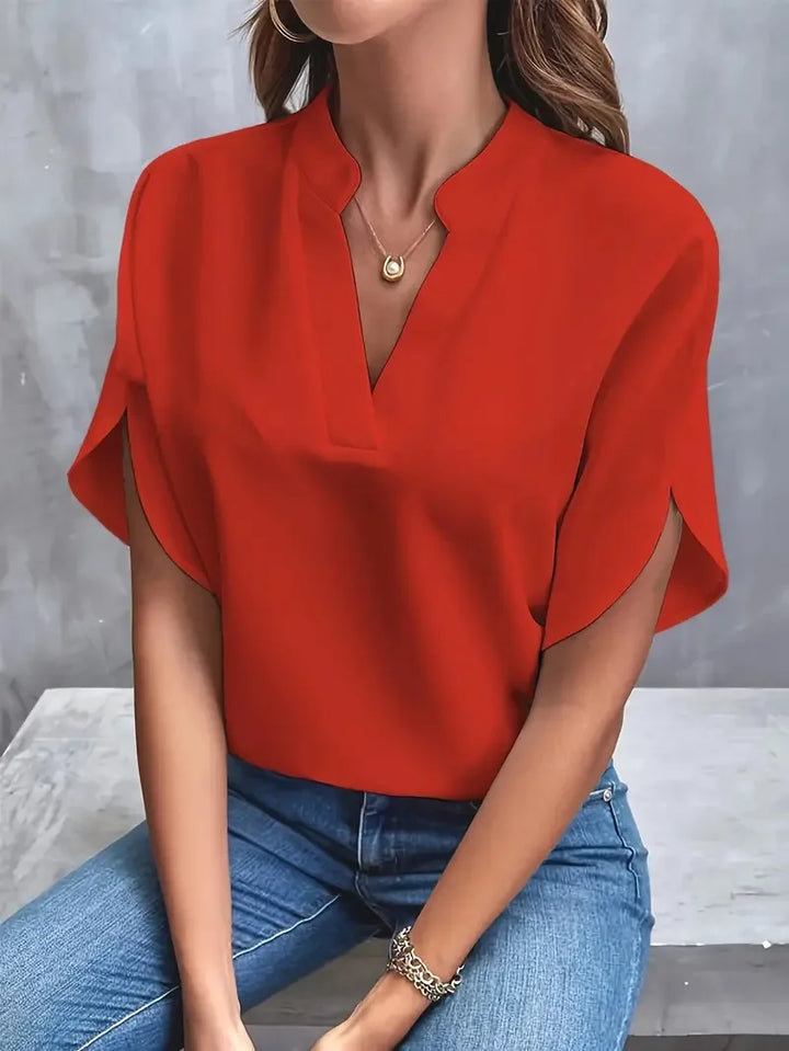 Anne | Stylish V-Neck Flowing Blouse