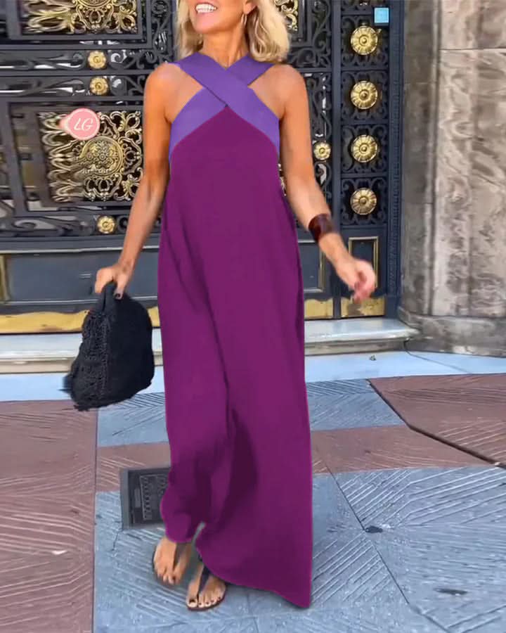 Clara | Cross-Neck Maxi Dress