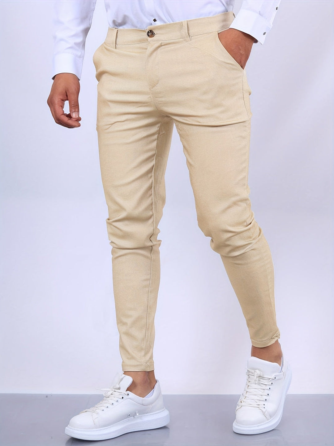 Lorentz | Men's Slim Fit Trousers with Button Closure