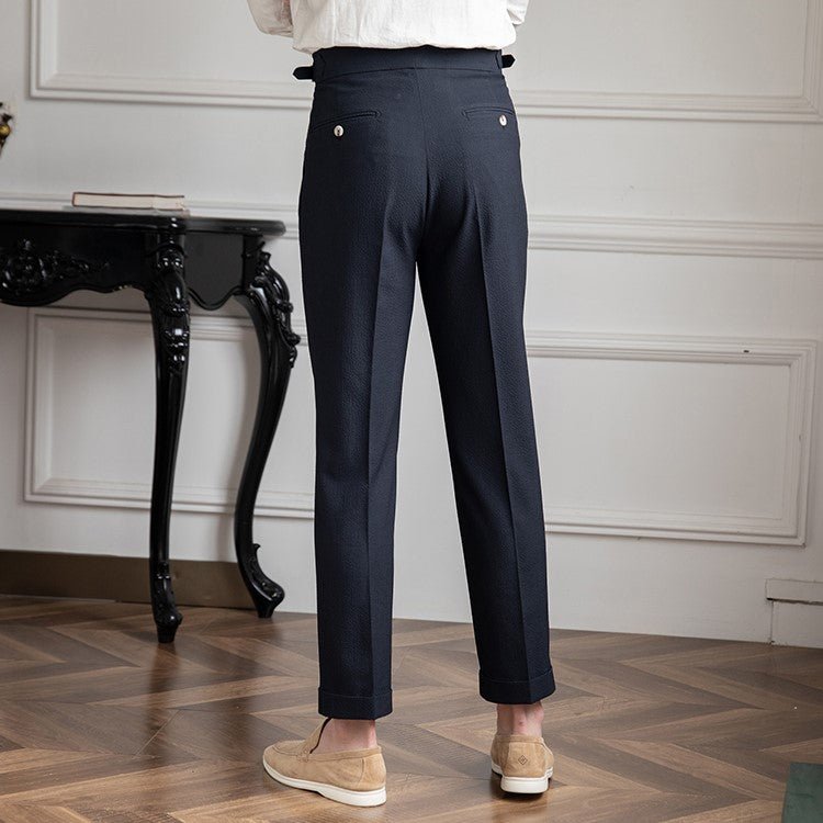 Albertus | Men's Winter Tapered Formal Trousers with Side Zipper