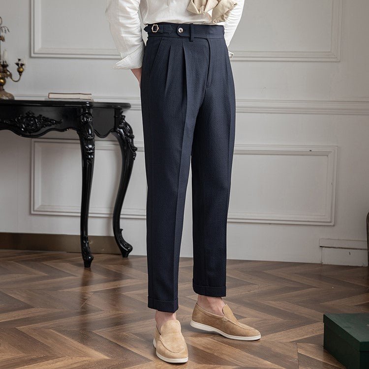 Albertus | Men's Winter Tapered Formal Trousers with Side Zipper