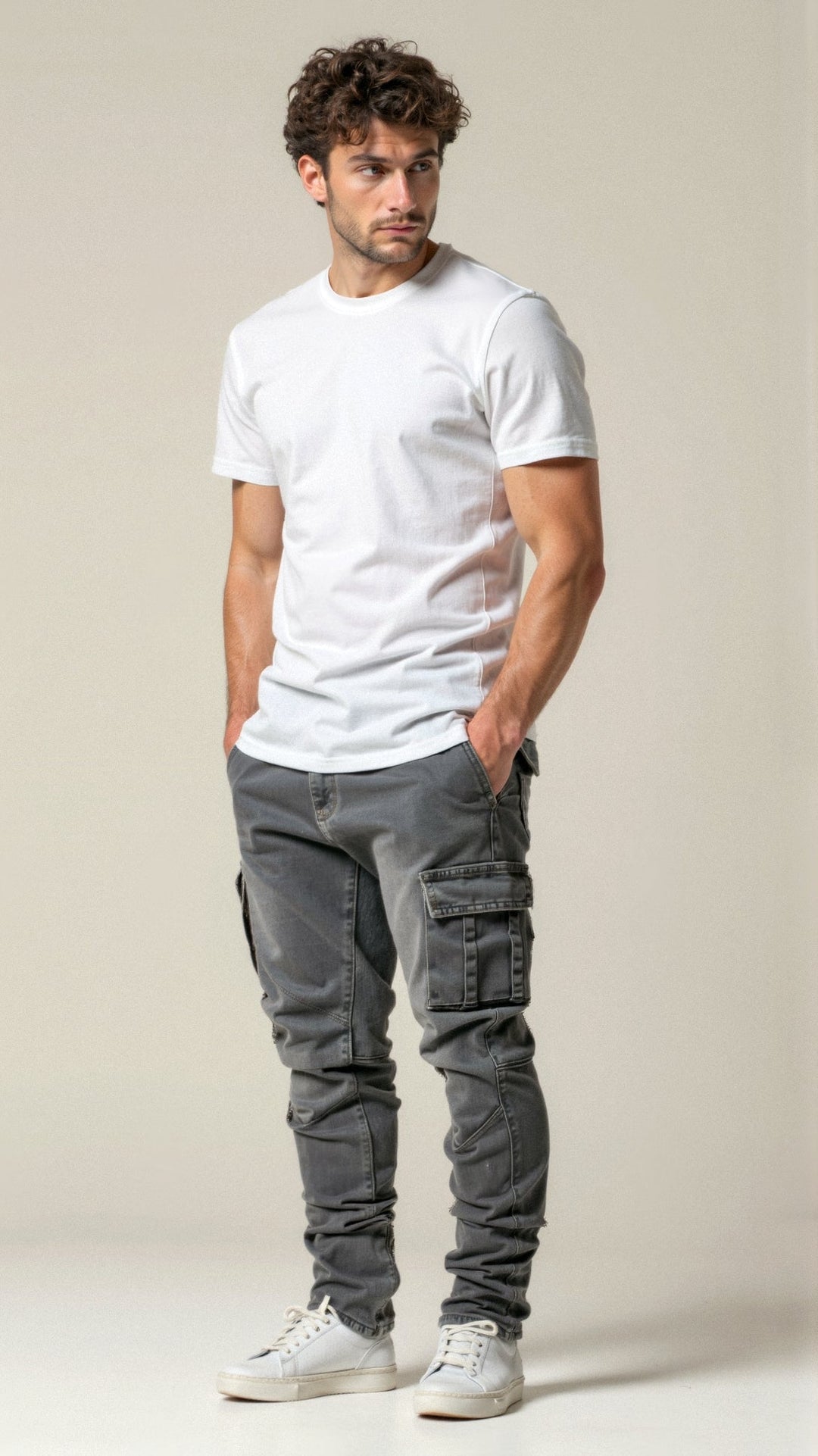 Svend | Slim Fit Black Cargo Pants