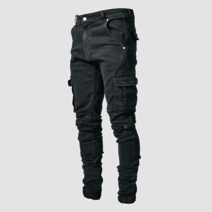 Svend | Slim Fit Black Cargo Pants