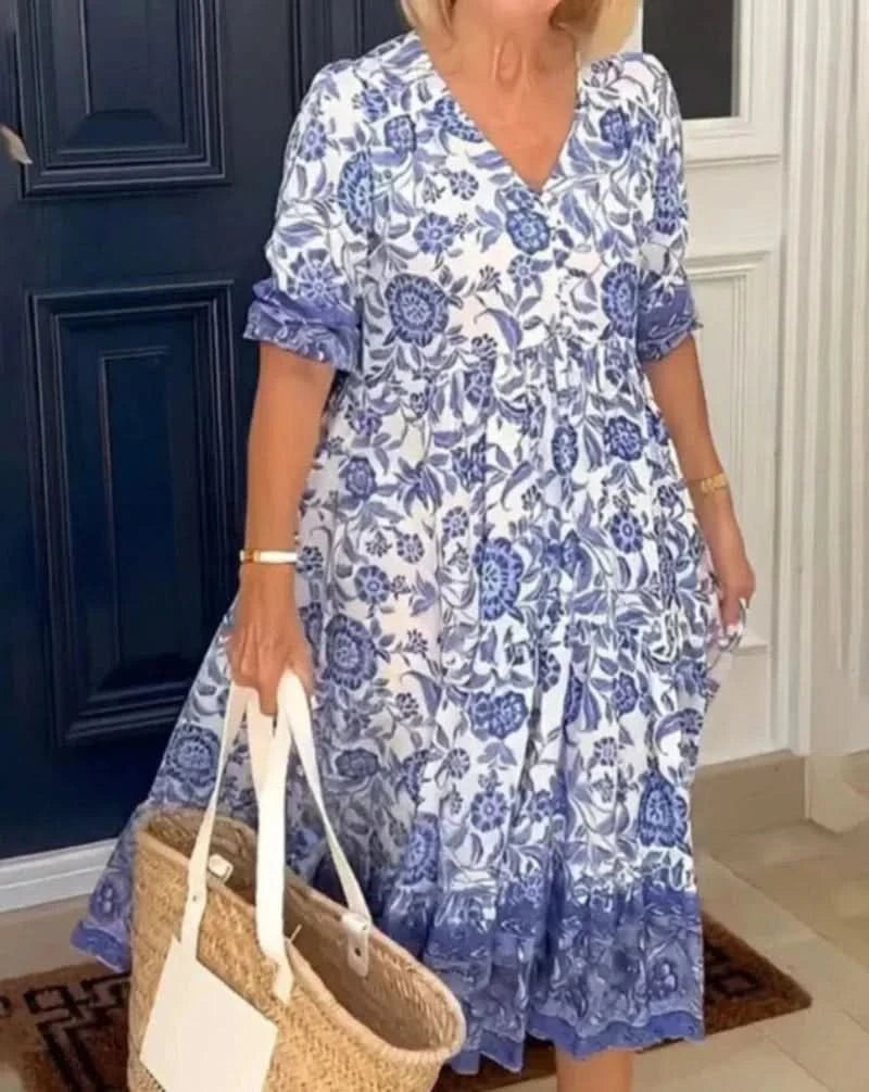 Elaine | Floral Tiered Midi Dress